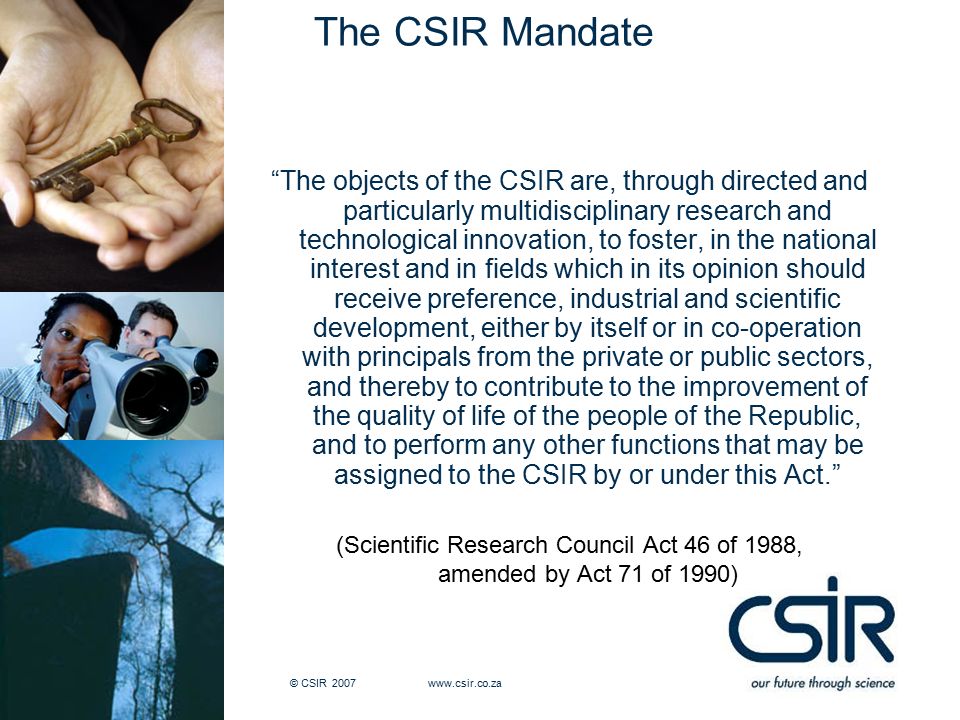 The CSIR Mandate