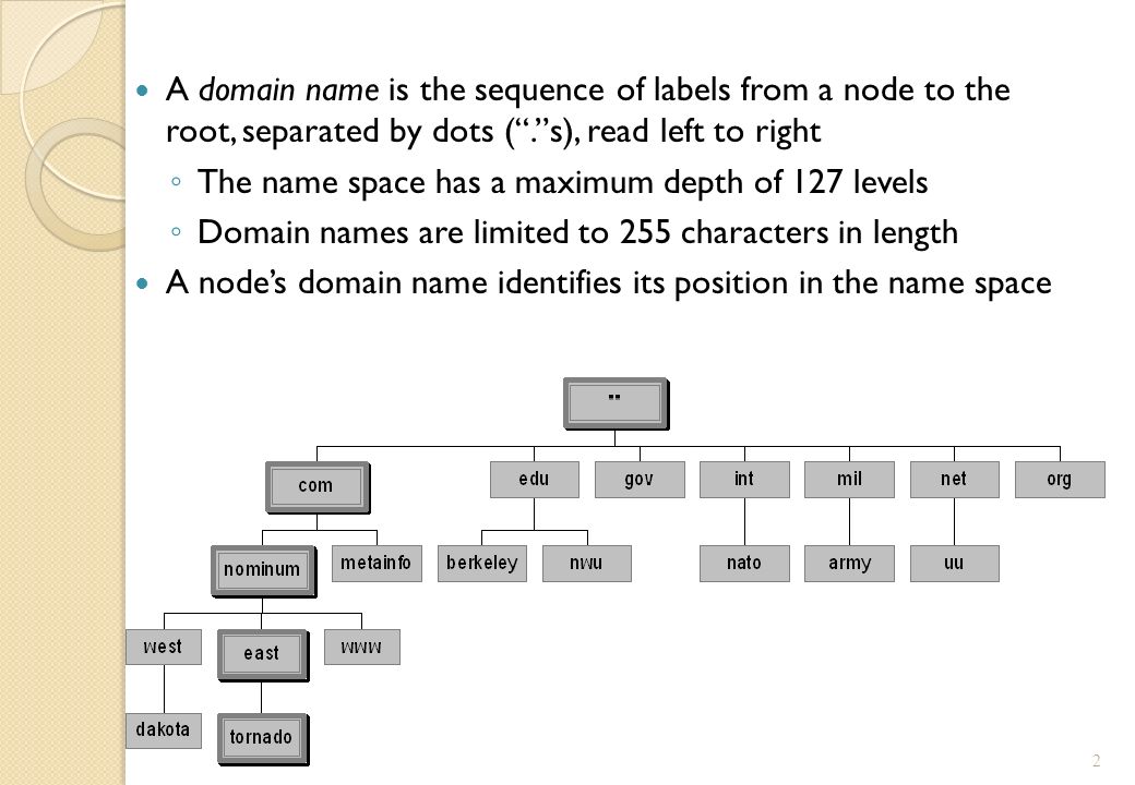 Domain Names System The Domain Name System (DNS) is a ...