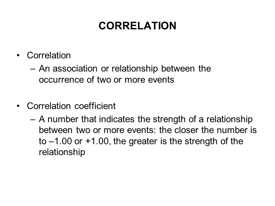 CORRELATION Correlation