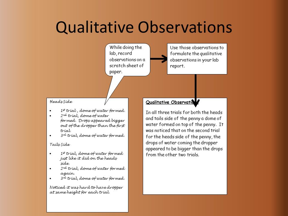 Qualitative Observations