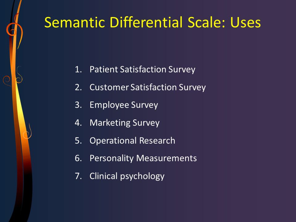 Semantic Differential Scale: Uses