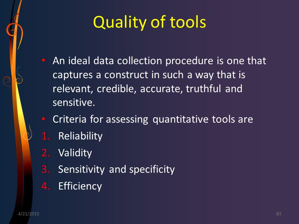 Quality of tools