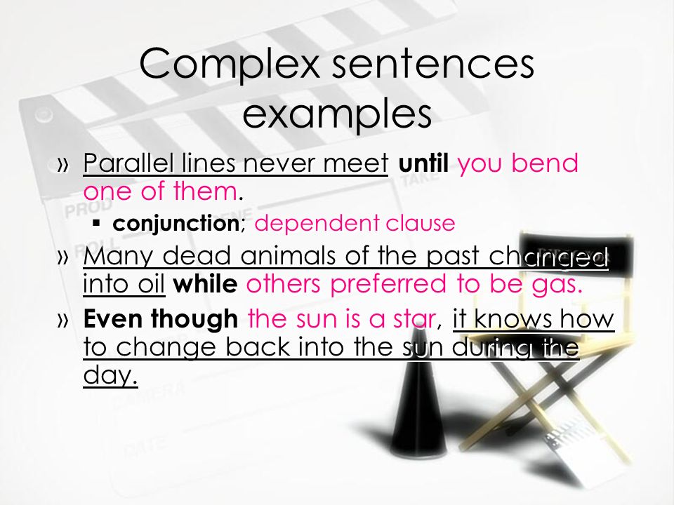 Complex sentences examples