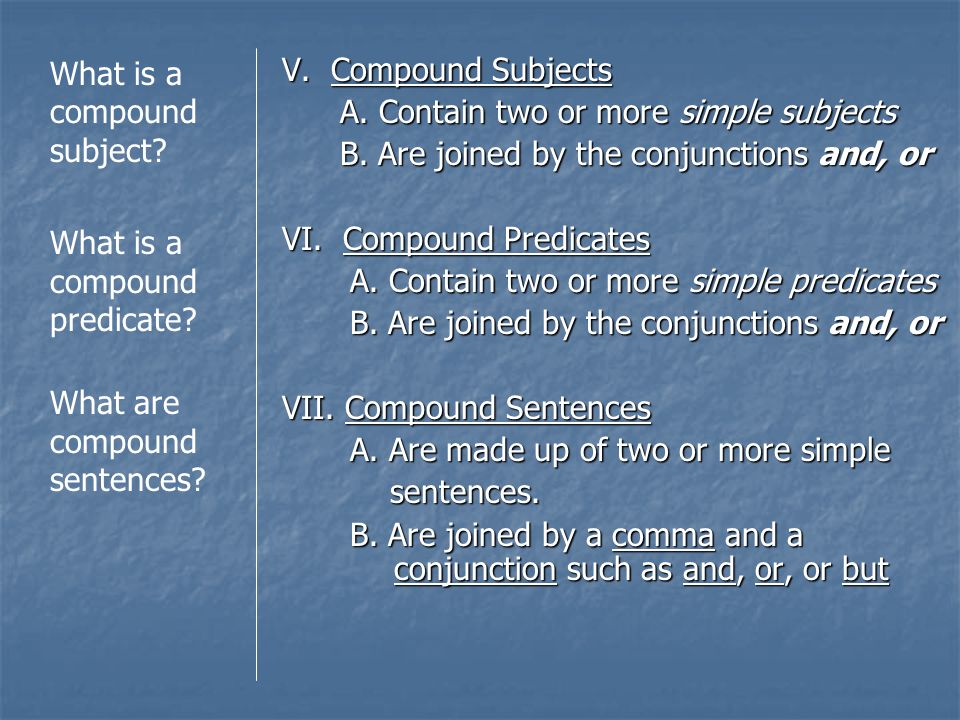 What is a compound subject