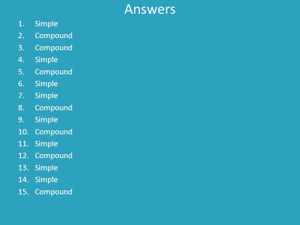 Answers Simple Compound