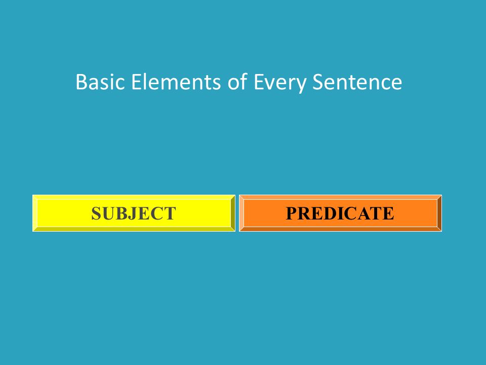 Basic Elements of Every Sentence