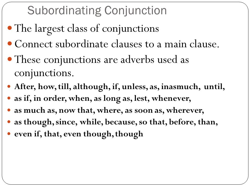 Subordinating Conjunction