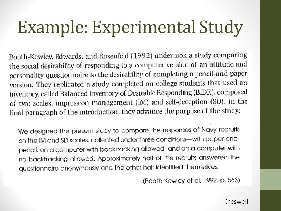 example of experimental research topics