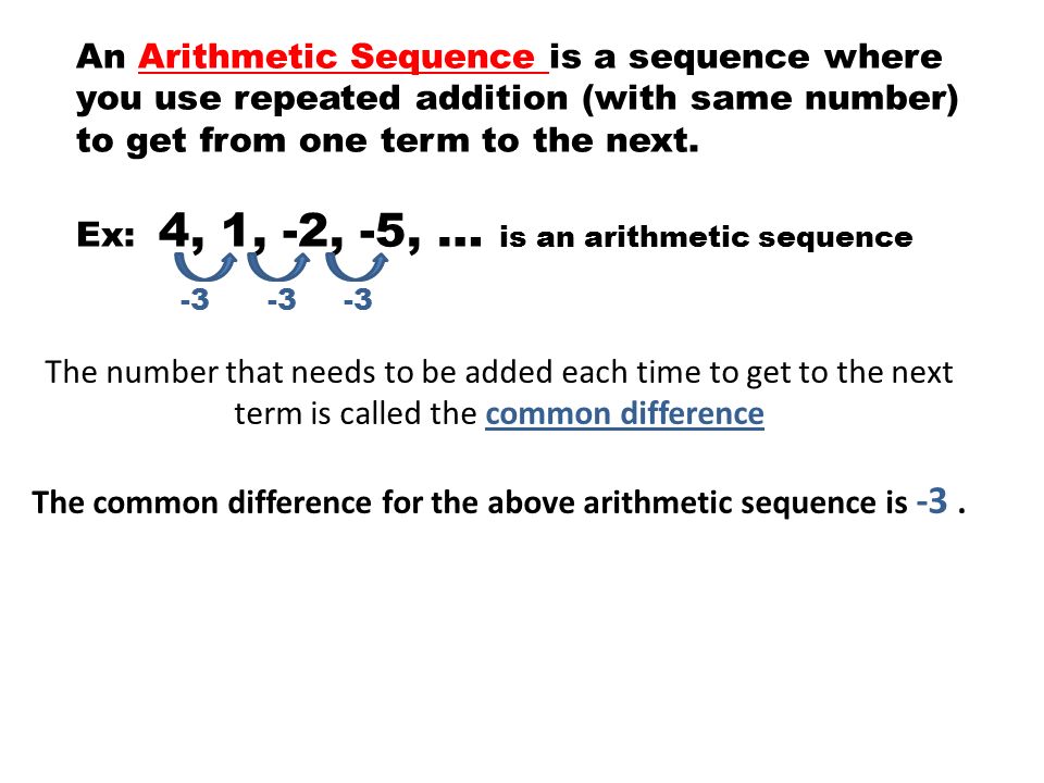 The common difference for the above arithmetic sequence is -3 .