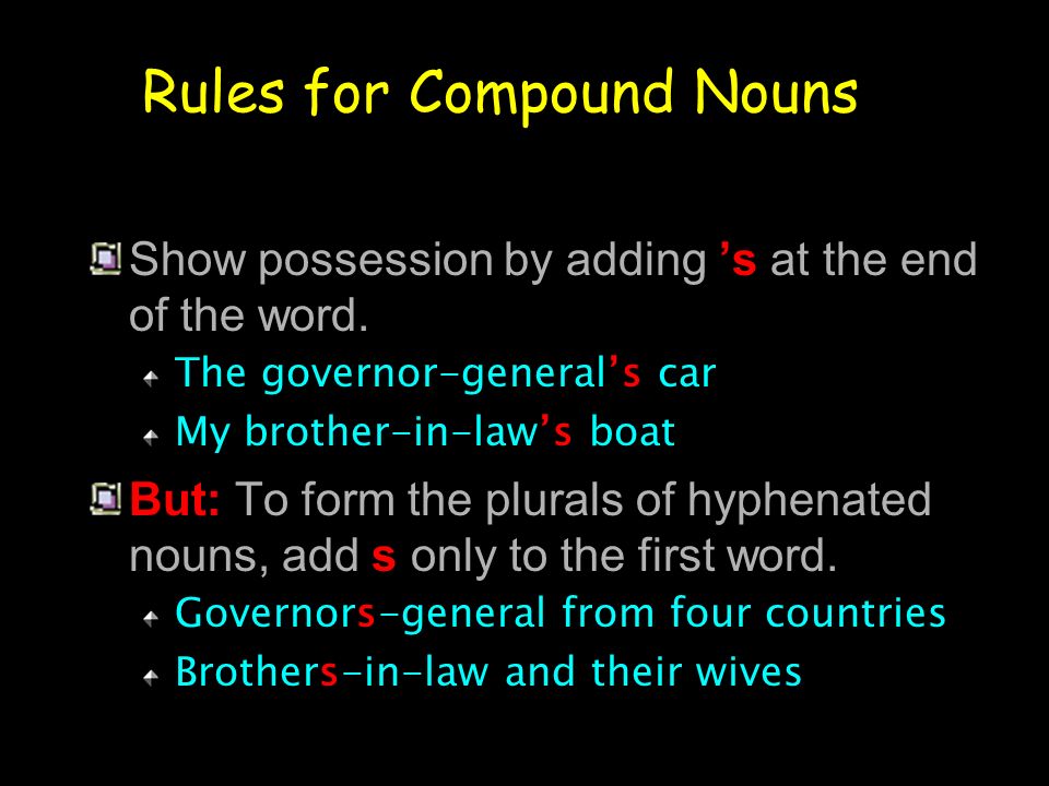 Rules for Compound Nouns