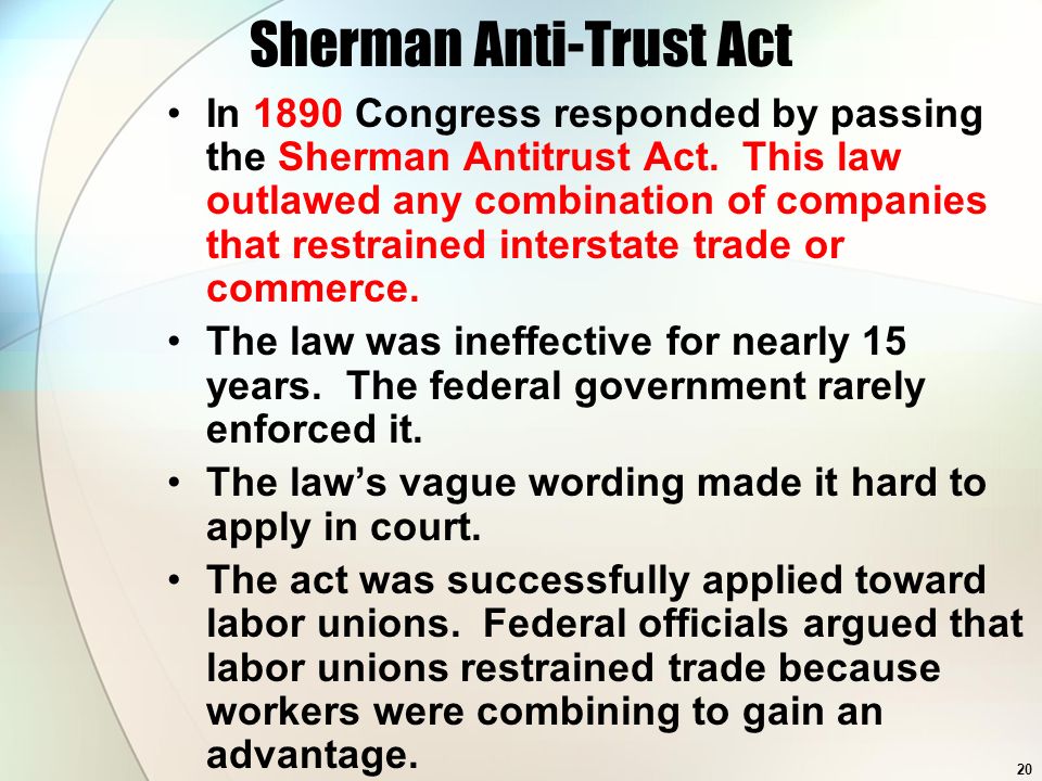 Sherman Anti-Trust Act