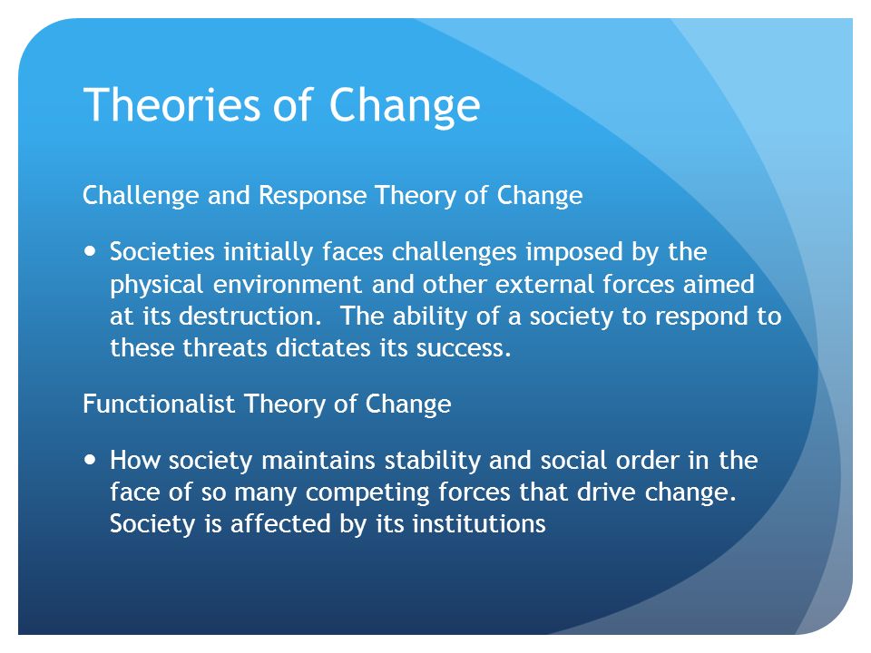 Theories of Change Challenge and Response Theory of Change