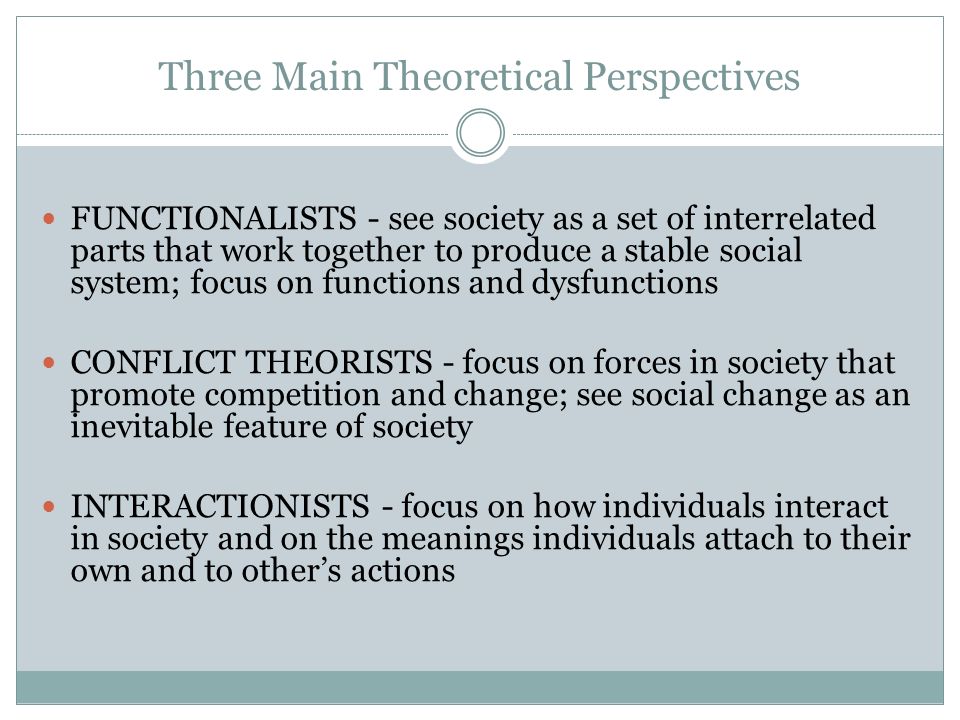 Three Main Theoretical Perspectives
