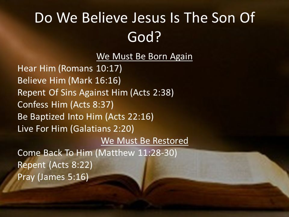 Do We Believe Jesus Is The Son Of God