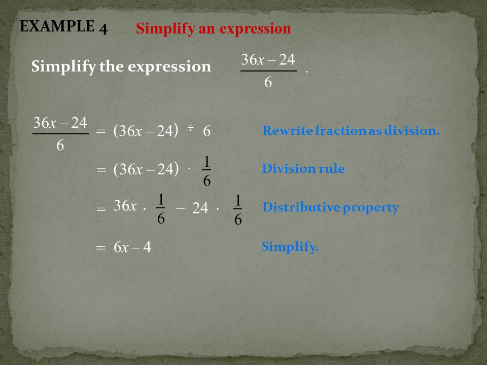 Simplify an expression