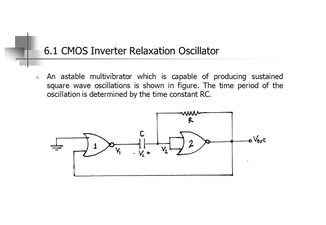 Oscillator Circuits CMOS inverter relaxation oscillator - ppt video online  download