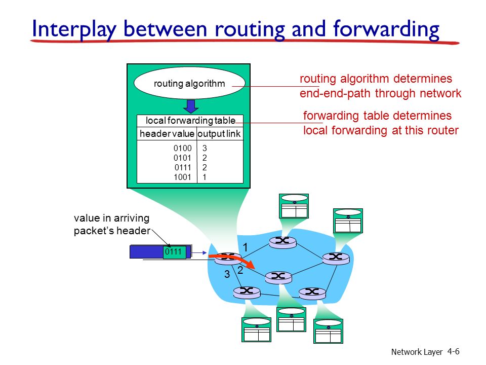 Interplay between routing and forwarding