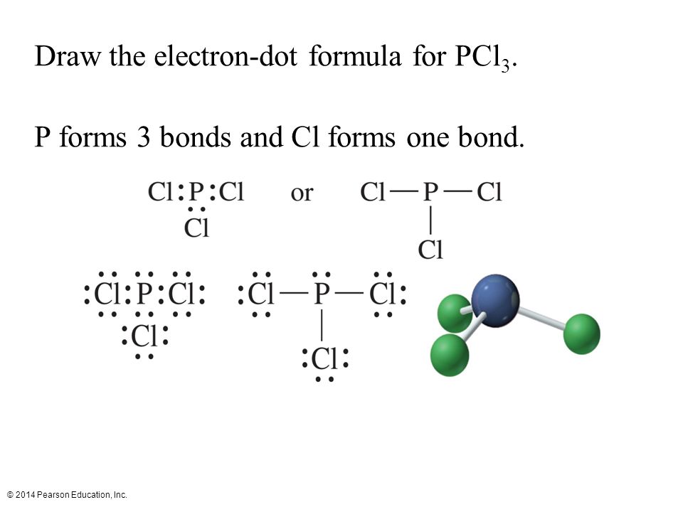 Draw the electron-dot formula for PCl3.