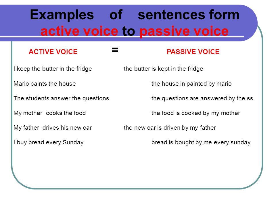 Turn the active voice. Active and Passive Voice. Passive sentences в английском. Active sentences to Passive. Passive Voice examples.