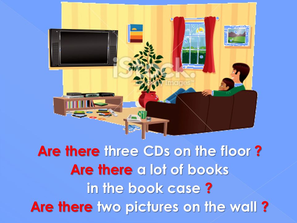 Are there three CDs on the floor Are there a lot of books