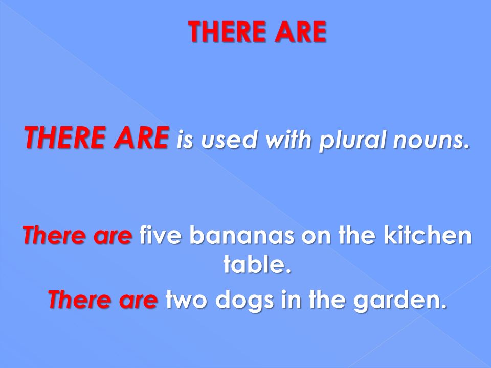 THERE ARE is used with plural nouns.