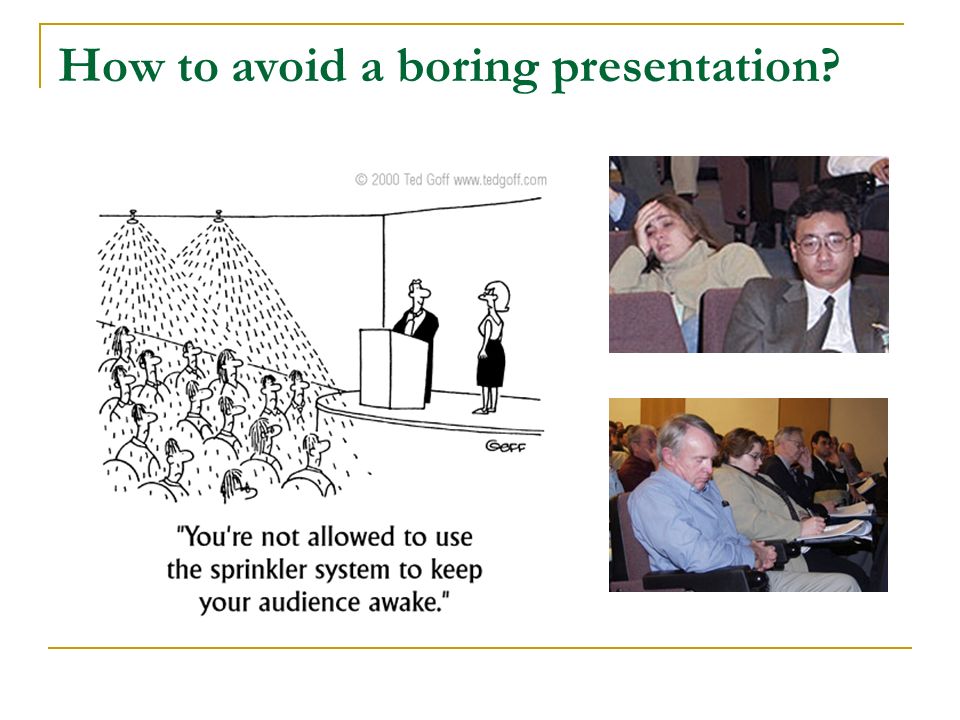 How to avoid a boring presentation