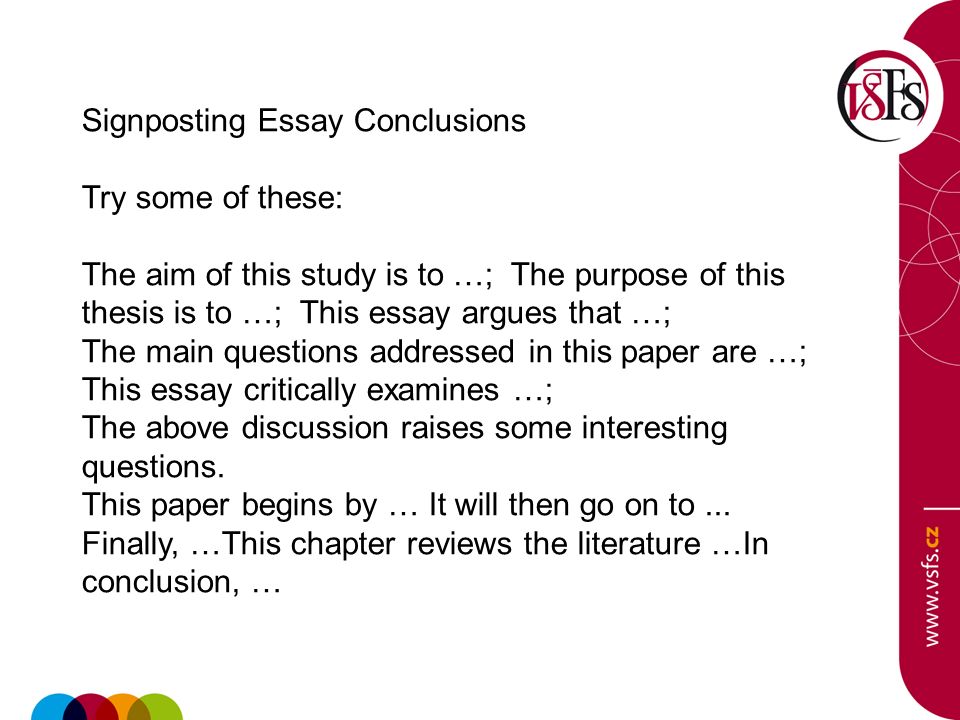 Signposting Essay Conclusions