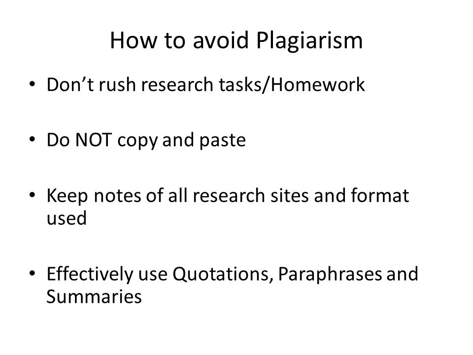 How to avoid Plagiarism