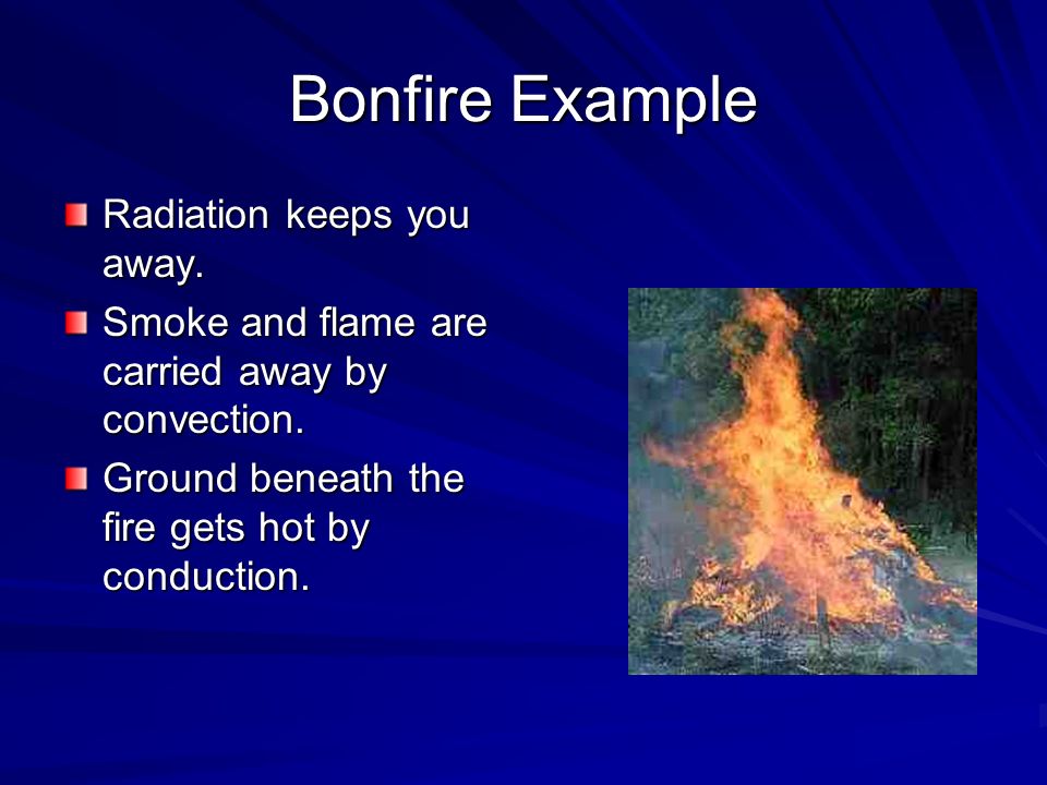Bonfire Example Radiation keeps you away.