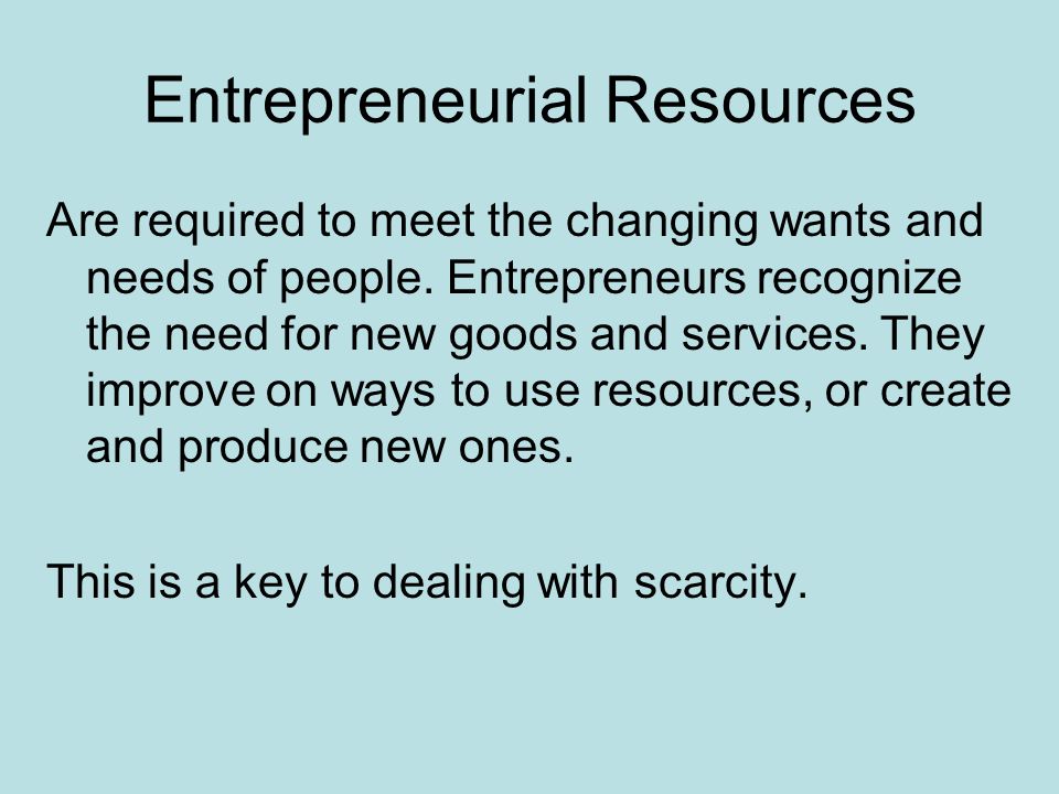 Entrepreneurial Resources