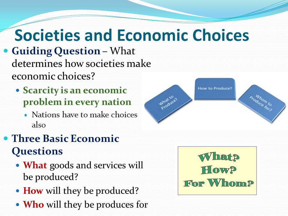 Societies and Economic Choices