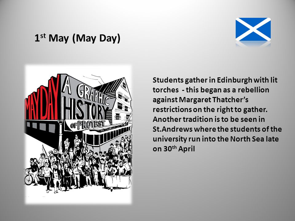 1st May (May Day) Students gather in Edinburgh with lit