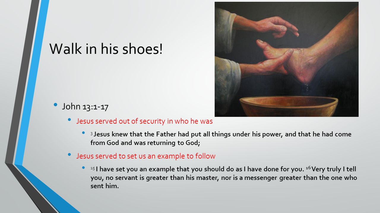 Walk in his shoes! John 13:1-17