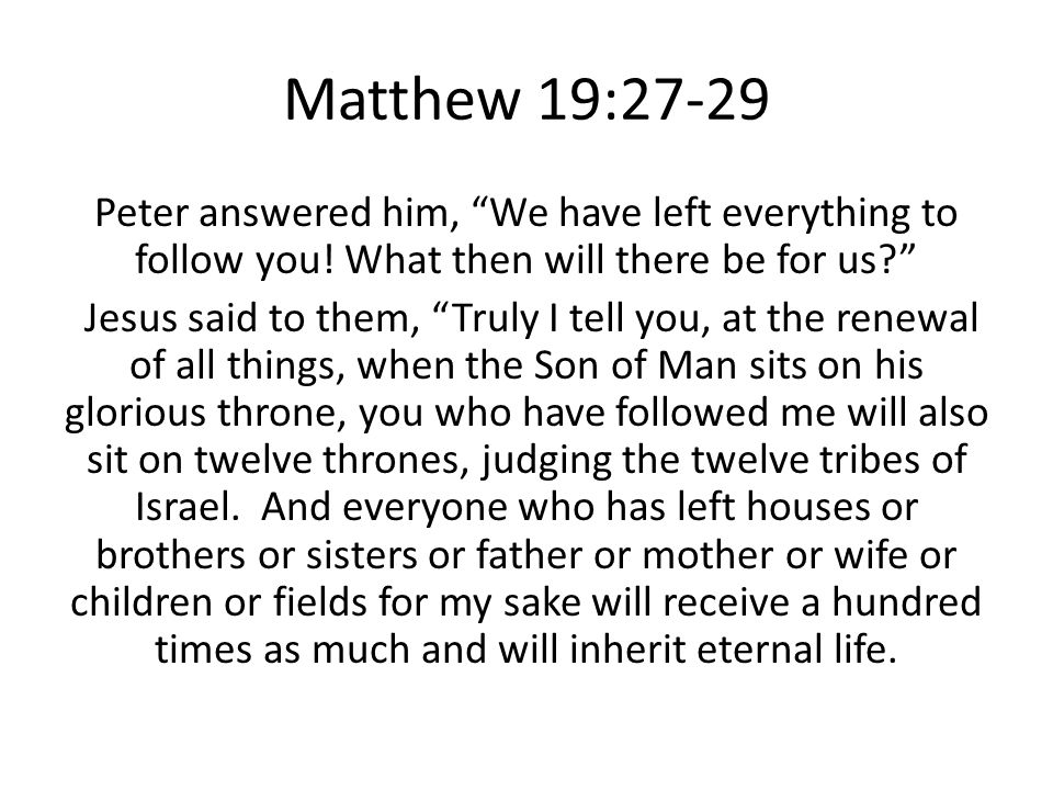 Matthew 19:27-29