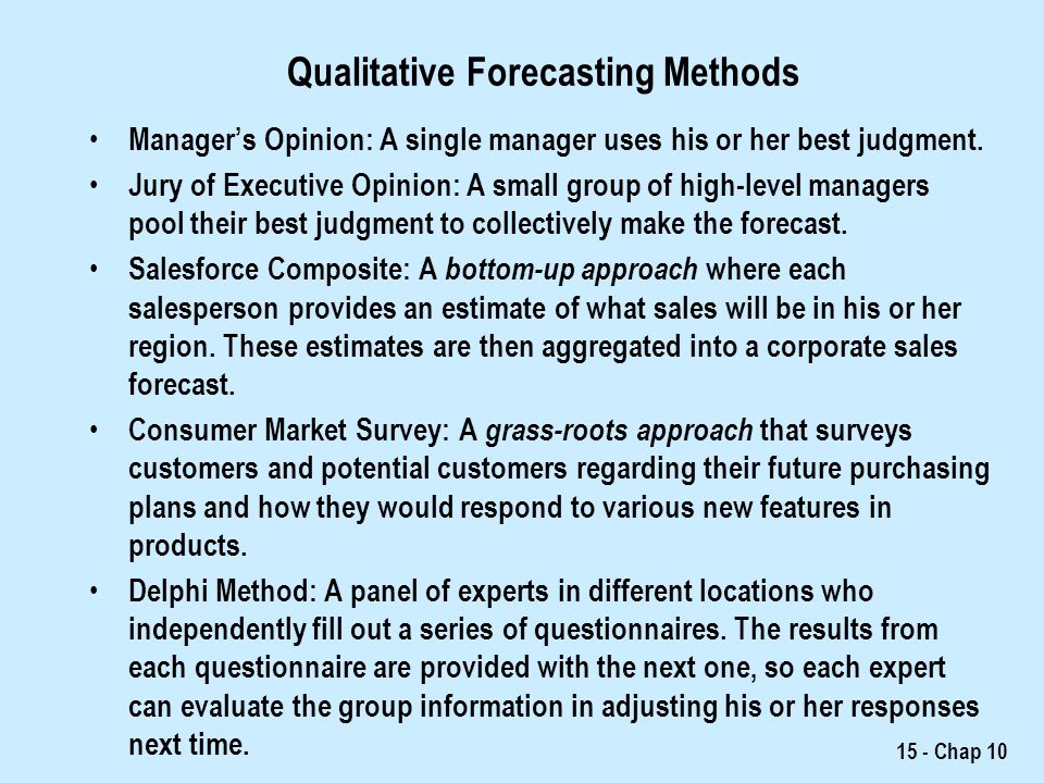 example of qualitative forecasting