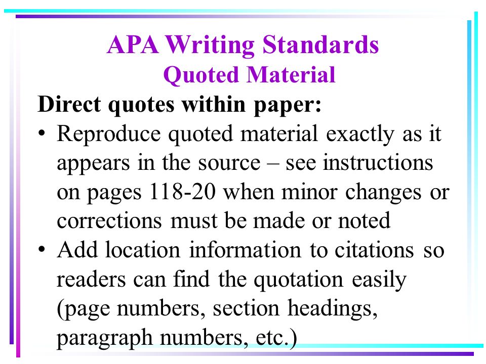 apa writing standards