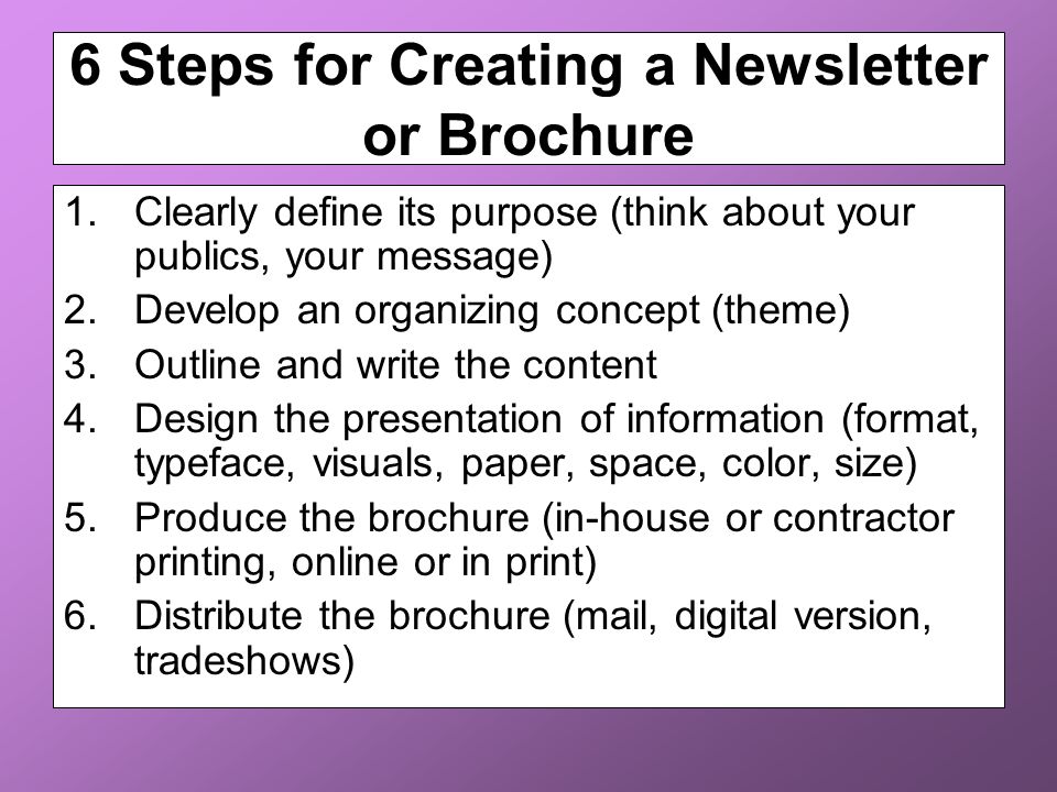what to write in a brochure