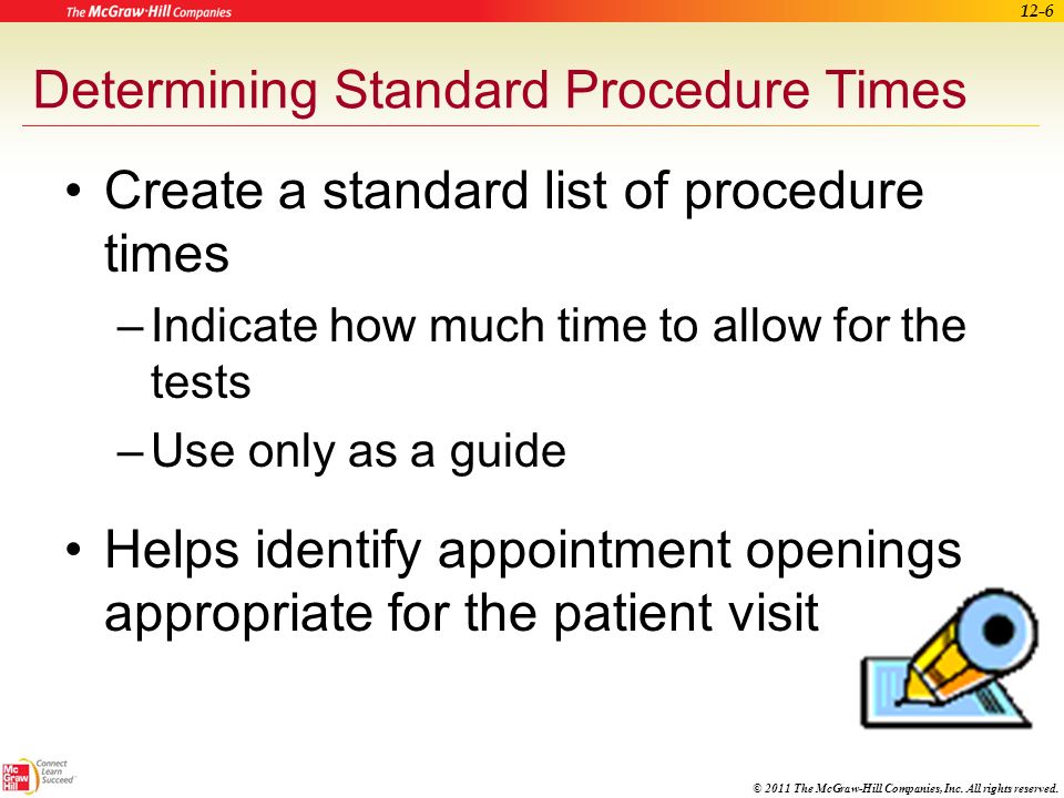 Determining Standard Procedure Times