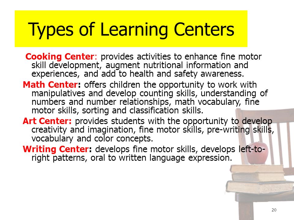 Types of Learning Centers