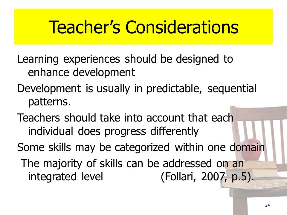 Teacher’s Considerations