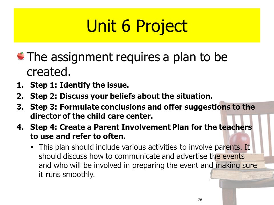 Unit 6 Project The assignment requires a plan to be created.
