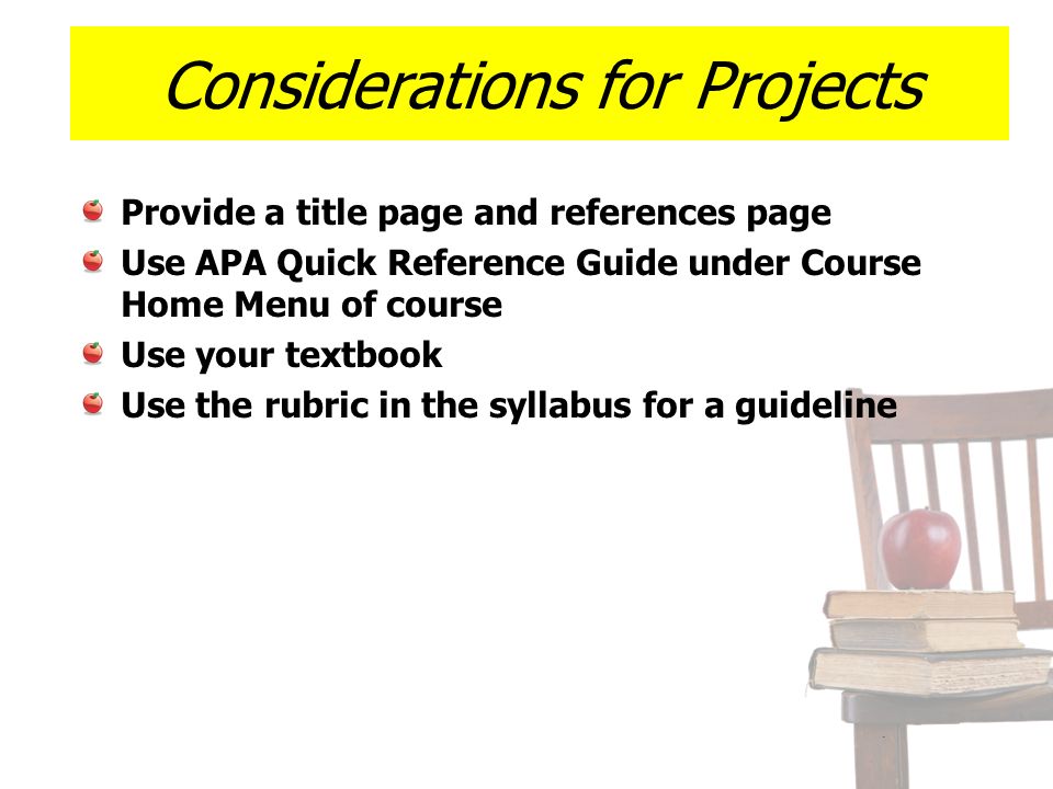 Considerations for Projects