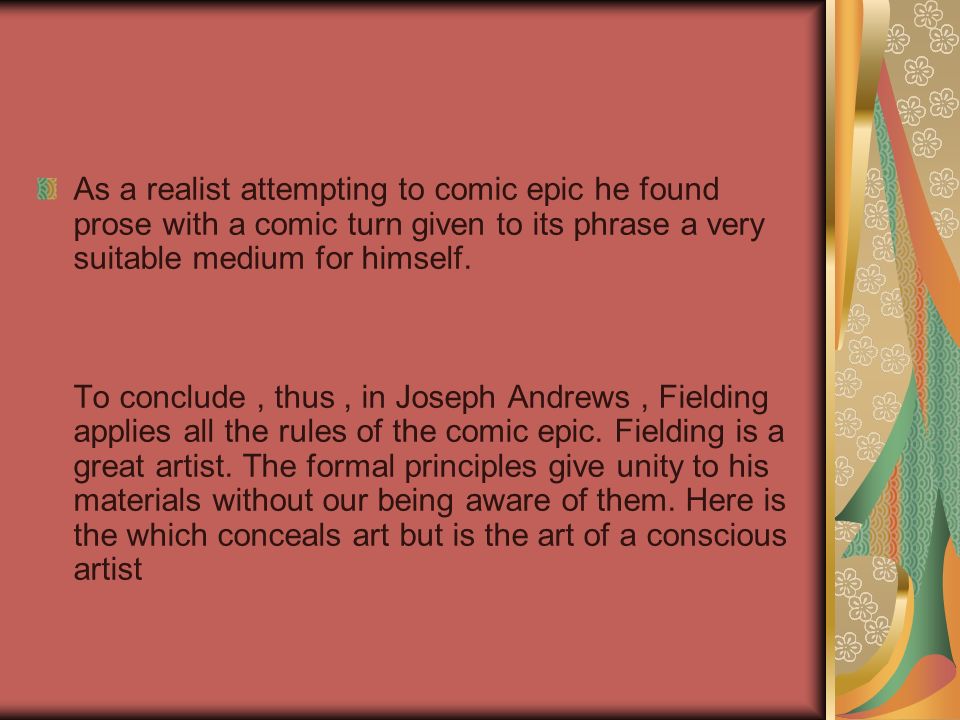 Joseph Andrews as a Comic Epic in Prose - ppt video online download