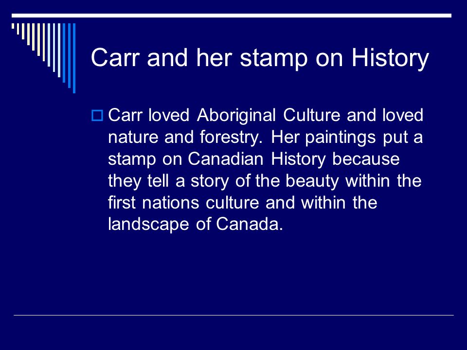 Carr and her stamp on History