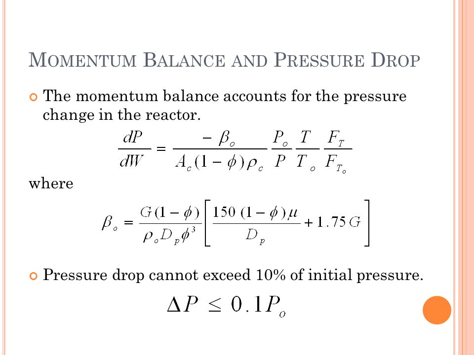 Momentum Balance and Pressure Drop