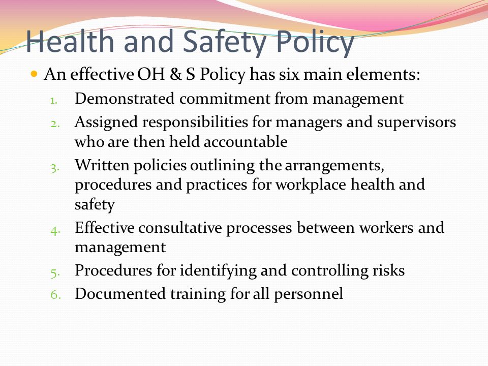 Safety policies workplace The Importance