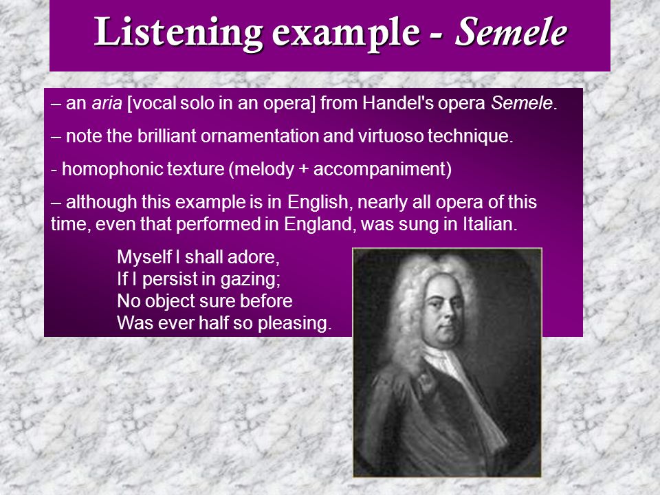 Listening example - Semele