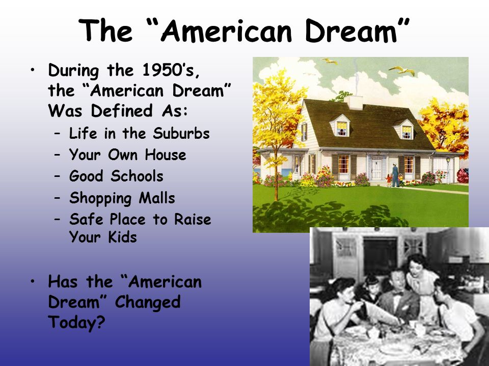 what was the american dream in the 1950s