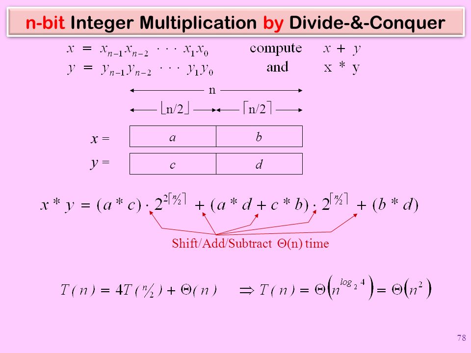 n-bit Integer Multiplication by Divide-&-Conquer
