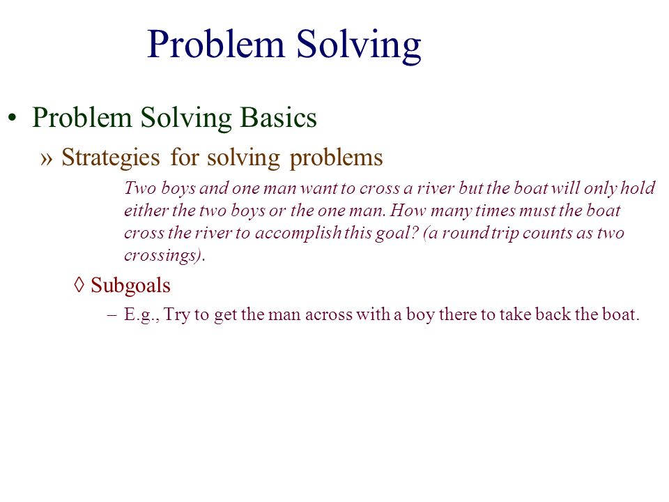 problem solving in psychology